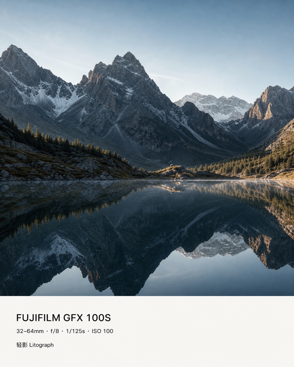 包含 EXIF 信息的高山湖泊模板成片